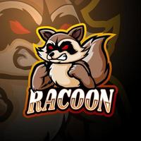 waschbär esport logo maskottchen design vektor