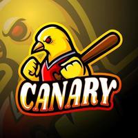 canary esport logotyp maskot design vektor