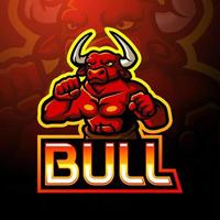 bulls esport logo maskottchen design vektor