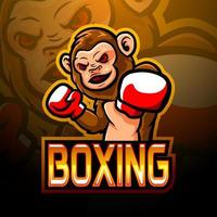 Monkey Boxing Esport Logo Maskottchen Design vektor