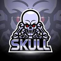 skull esport logotyp maskot design vektor