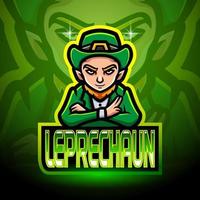 leprechaun esport logotyp maskot design vektor