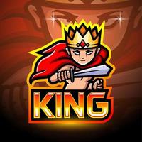 king esport logotyp maskot design vektor