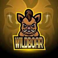 Wildschwein-Esport-Logo-Maskottchen-Design vektor