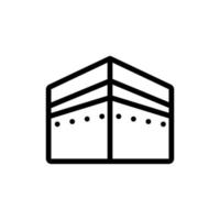 kaaba stein winkelansicht symbol vektor umriss illustration