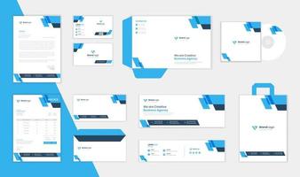 kreatives Corporate-Business-Briefpapier-Design-Set mit Umschlag, Visitenkarte, Rechnung und Briefkopf vektor