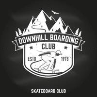 Downhill-Boarding-Club-Schild an der Tafel. Vektor-Illustration. vektor