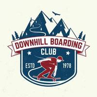 downhill boardingklubbmärke. vektor illustration