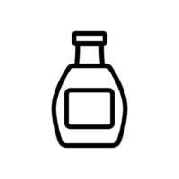 Glas mit Ketchup und Label-Symbol Vektor-Umriss-Illustration vektor