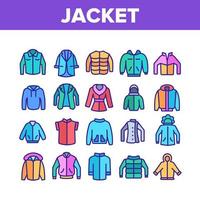 jacke mode kleidung sammlung icons set vektor