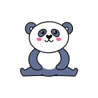 kawaii panda, bra design för alla ändamål. söt bakgrund. vektor grafisk illustration.