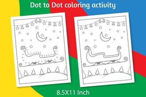Weihnachtspunkt-zu-Punkt-Spiel und Farbe für Kinder, 1 bis 20 verbinden Punkt-zu-Punkt-Spiel für Kinder vektor