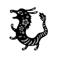 Chinesisches Sternzeichen Neujahrszeichen Drache. traditionelles chinesisches Horoskoptier. vektor