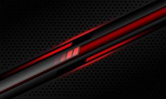 abstraktes rotes schwarzes banner cyber dynamisch auf grauem metallischem kreismaschenmusterdesign moderner futuristischer hintergrundvektor vektor