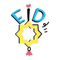 eine typografie des eid-gruß-gekritzelvektors vektor