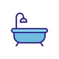 Bad mit Dusche Symbol Vektor Umriss Illustration