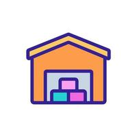 Utility Warehouse Garage Symbol Vektor Umriss Illustration