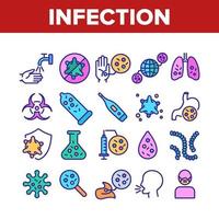infektion och sjukdom samling ikoner som vektor