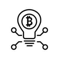 der aufstieg des bitcoin-symbolvektors. isolierte kontursymbolillustration vektor