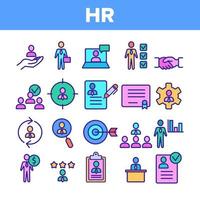Farbe hr Human Resources Icons Set Vektor
