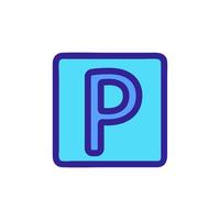 Parkplatz-Icon-Vektor. isolierte kontursymbolillustration vektor