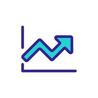 Diagramm das Wachstum des Symbolvektors. isolierte kontursymbolillustration vektor