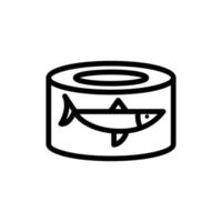 Fischkonserven Hering Symbol Vektor Umriss Illustration