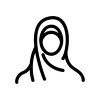 Symbolvektor für Hijab-Frauen. isolierte kontursymbolillustration vektor