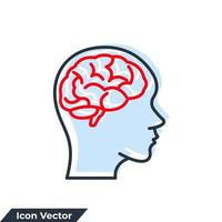 neurobiologi ikon logotyp vektor illustration. mänskliga hjärnan symbol mall för grafik och webbdesign samling