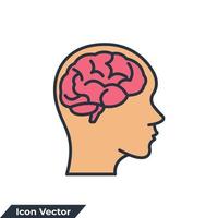 neurobiologi ikon logotyp vektor illustration. mänskliga hjärnan symbol mall för grafik och webbdesign samling