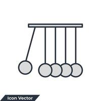 Newton vagga, pendel ikon logotyp vektorillustration. kinetik symbol mall för grafik och webbdesign samling vektor