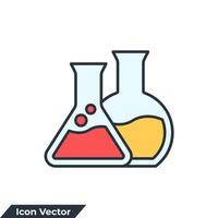 Chemie-Symbol-Logo-Vektor-Illustration. Reagenzglas-Symbolvorlage für Grafik- und Webdesign-Sammlung vektor