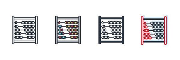 mathematische Symbol-Logo-Vektor-Illustration. Abakus-Symbolvorlage für Grafik- und Webdesign-Sammlung vektor