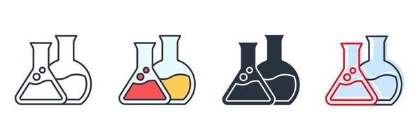 Chemie-Symbol-Logo-Vektor-Illustration. Reagenzglas-Symbolvorlage für Grafik- und Webdesign-Sammlung vektor