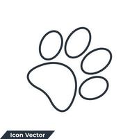 zoologi ikon logotyp vektor illustration. paw print symbol mall för grafik och webbdesign samling