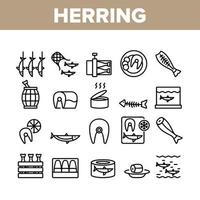 hering marine fische sammlung symbole set vektor
