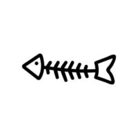 Fischskelett Symbol Vektor Umriss Illustration