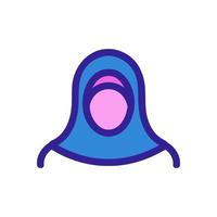 hijab kvinna ikon vektor. isolerade kontur symbol illustration vektor