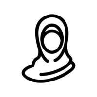 Symbolvektor für Hijab-Frauen. isolierte kontursymbolillustration vektor