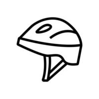 Schutzhelm auf dem Kopf für Autorennen-Symbolvektor-Umrissillustration vektor