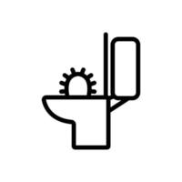 Durchfall in der Toilettensymbol-Vektorumrissillustration vektor