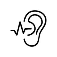 Das Ohr hört eine Schallwellensymbol-Vektorumrissillustration vektor