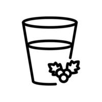 halb volles Glas Weißdornsaft Symbol Vektor Umriss Illustration