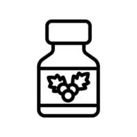 Medizinische Flasche Weißdorn Tinktur Symbol Vektor Umriss Illustration