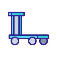 Gesamtplattform Rad Trolley Symbol Vektor Umriss Illustration