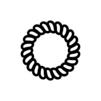 elastiskt hår spiral scrunchies ikon vektor disposition illustration