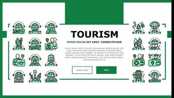 Tourismus-Reisetypen landen Header-Vektor vektor