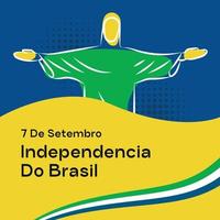 linjekonst christ the redeemer 7 de setembro independencia do brasil illustration vektor