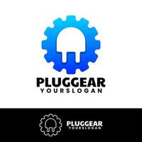 plug gear logo design vektor