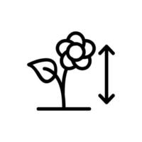 Messung des Blumenwachstums Symbol Vektor Umriss Illustration